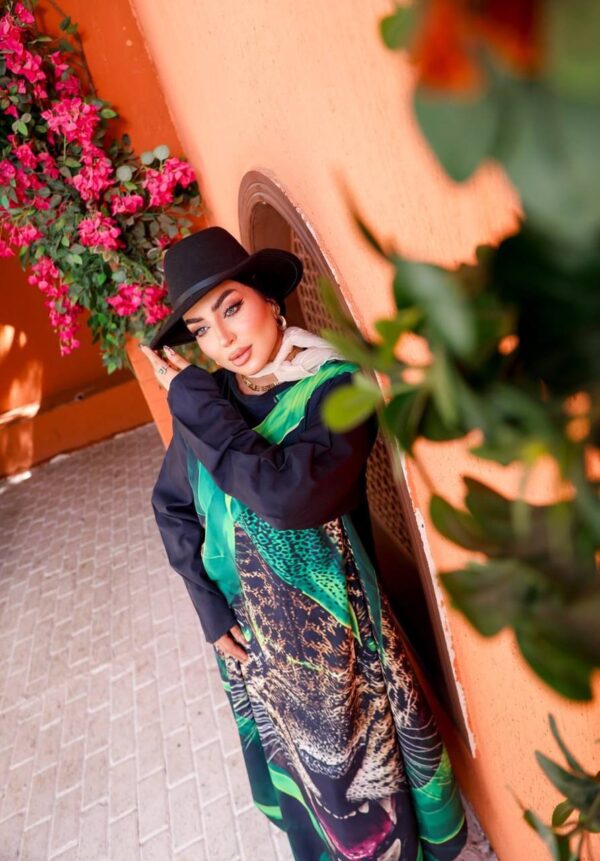 Vibrant Wild Leopard & Tropical Leaf Maxi Dress