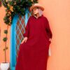 photo_33_2026-07-11_21-08-03 Minimalist Maroon Linen-Look Oversized Abaya