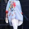 photo_38_2026-07-15_22-25-11 Minnie Print Blue Striped Oversized Shirt