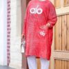 photo_42_2026-07-15_22-25-11 Oversized Coral Red Ribbed Tunic Sweatshirt