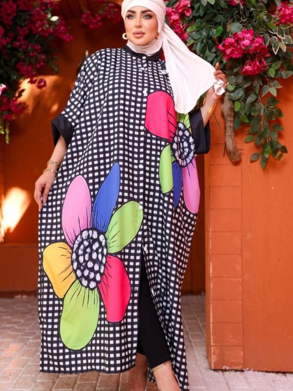 Gingham Checkered Modest Maxi Dress
