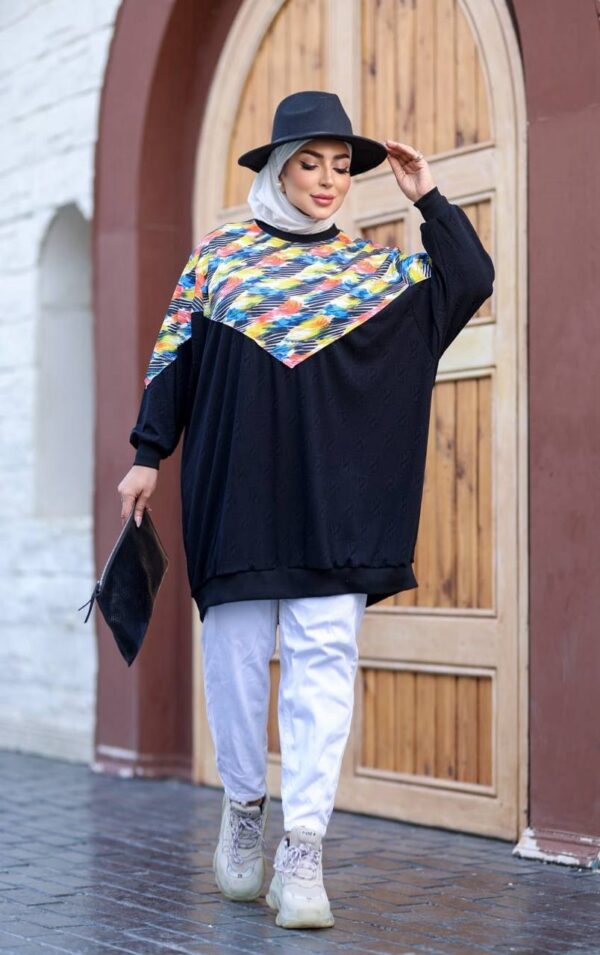 photo_6_2026-07-15_22-25-11 Street-Chic Color-Block V-Yoke Longline Sweatshirt