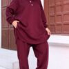 photo_82_2026-07-11_21-08-03 Burgundy Casual Henley Co-ord Set