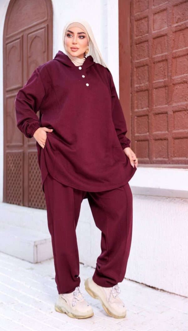 photo_82_2026-07-11_21-08-03 Burgundy Casual Henley Co-ord Set