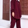photo_84_2026-07-11_21-08-03 Burgundy Casual Henley Co-ord Set