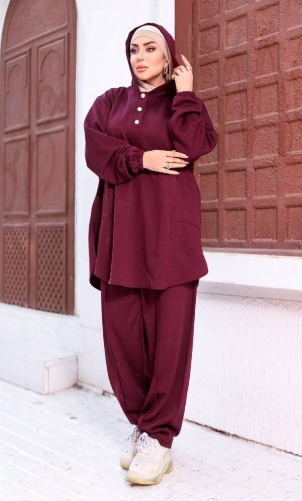 photo_85_2026-07-11_21-08-03 Burgundy Casual Henley Co-ord Set