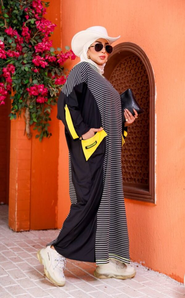 photo_94_2026-07-11_21-08-04 Striped Contrast Modest Maxi Dress with Yellow Accents