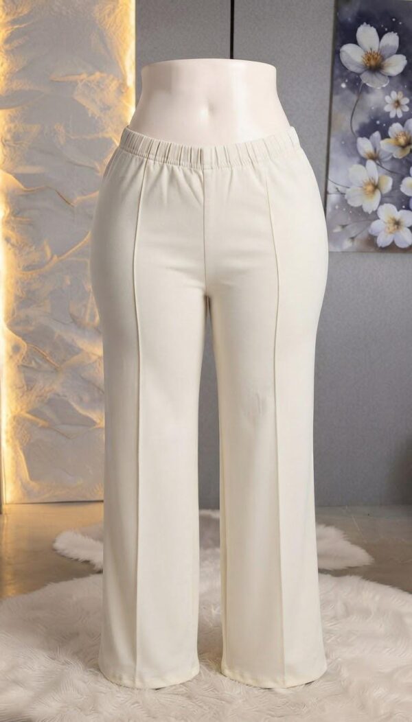 Off-White Elastic Waist Wide-Leg