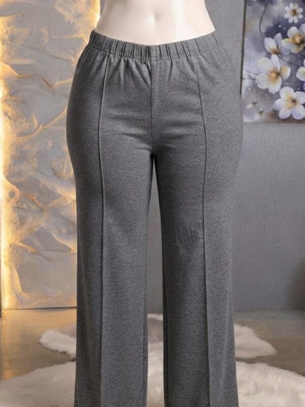 WhatsApp Image 2026-08-10 at 6.19.31 PM (4) Heather Grey Elastic Waist Wide-Leg Trousers