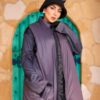 Chic Slate Purple Oversized Longline Puffer Vest Coat