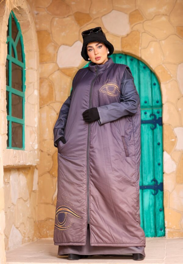 Chic Slate Purple Oversized Longline Puffer Vest Coat