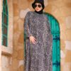 Muted Charcoal Leopard Print Winter Maxi Dress with Side Pockets