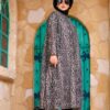 Muted Charcoal Leopard Print Winter Maxi Dress with Side Pockets