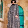 Muted Charcoal Leopard Print Winter Maxi Dress with Side Pockets