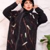 WhatsApp Image 2026-10-08 at 7.36.15 PM (4) Black Longline Hooded Paint Splatter Jacket with Contrast Stitching