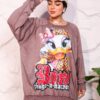 WhatsApp Image 2026-10-08 at 7.36.16 PM Muted Mocha Oversized Graphic Print Winter Sweatshirt Tunic with Character Accent