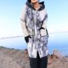 Modest Oversized Printed Winter Parka with Off-White Accent Pockets